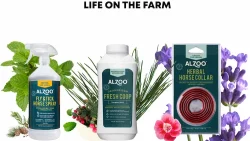 life on the farm bundle: fly&tick horse spray, fresh coop deodorizer, herbal horse collar