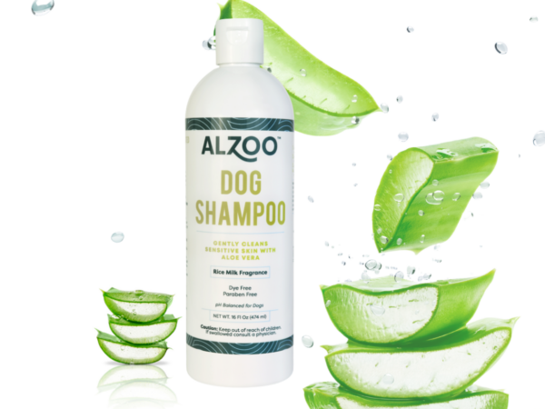 ALZOO™ Sensitive Skin Dog Shampoo with Aloe Vera Gentle, Plant-Based Dog Shampoo for Sensitive and Itchy Skin