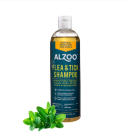 ALZOO™ Natural Flea and Tick Shampoo for Dogs and Cats: Plant-Based Protection and Gentle Cleansing