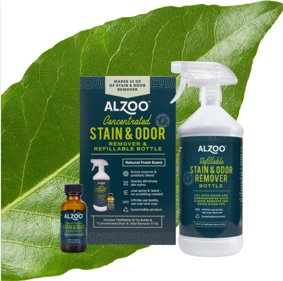 ALZOO™ Concentrated Enzyme-Based Stain & Odor Remover Refill: Powerful, Plant-Based, and Eco-Friendly