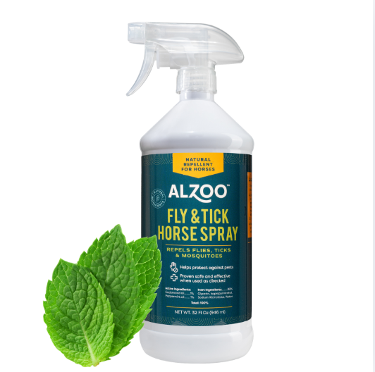 ALZOO™ Natural Fly & Tick Horse Spray – Plant-Based Protection for Horses