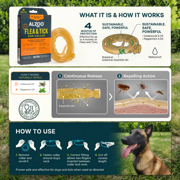 Flea & Tick Dog Collar, Medium-Sized Dogs: 16-40 lbs - Pack of 2 - Image 5