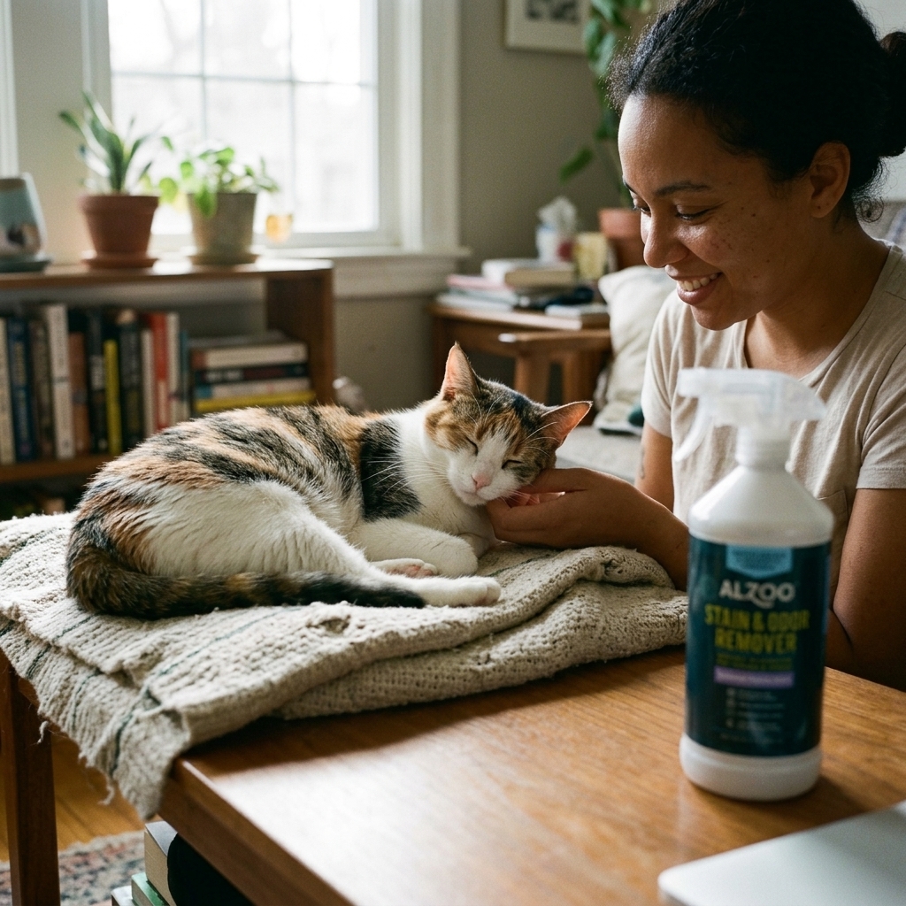 Dog and cat with ALZOO flea and tick collar products